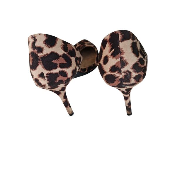 Leopard Point Toe 4in Heels Cutout Sides Womens 9 MobWife Office Siren Boss Babe - Picture 4 of 7